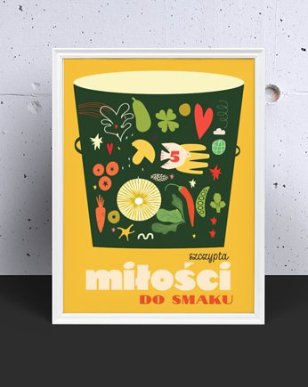 Plakat  do kuchni  Smaki i miłość 20x30, polkastudio