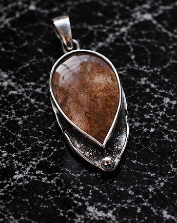 Srebrny 925 wisiorek z kwarcem , Kwarc truskawkowy, Sin Art 