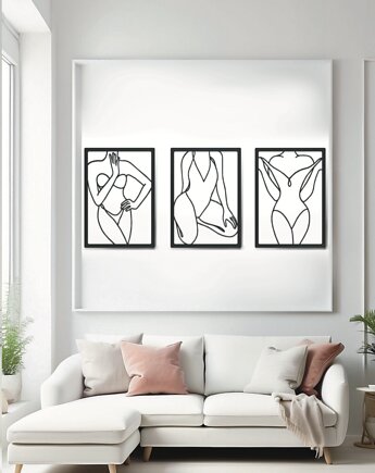 Metalowe obrazy Dziewczyny (Zestaw 3 szt.), Vavum Furniture