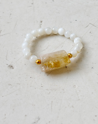 Pierścionek elastyczny Cytryn, Chmolowska Jewellery
