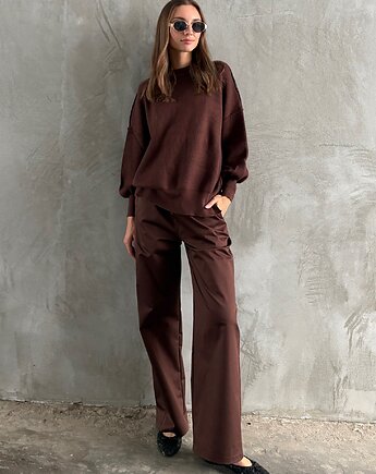 Sweter miękki czekoladowy brąz wełna wiskoza, TRUE COLOR by Ann