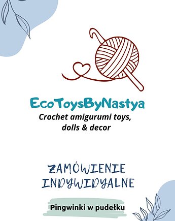 Zamówienie indywidualne pingwinki w pudełku, EcoToysByNastya