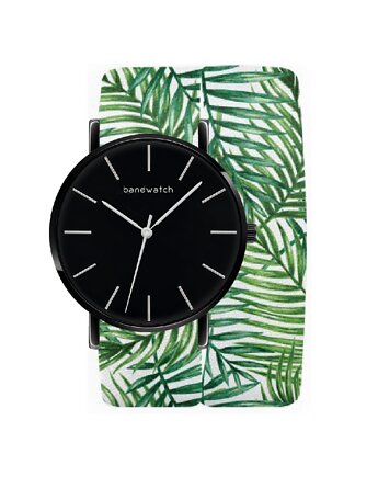 Zegarek damski wiązany - Palm leaves - Tarcza Czarna, Bandwatch