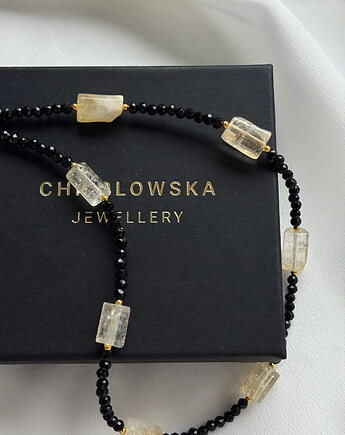 Naszyjnik Cytryn i Turmalin fasetowany, Chmolowska Jewellery