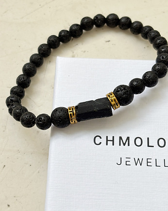 Bransoletka męska Lawa i Turmalin, Chmolowska Jewellery