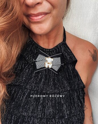 Brosza z MISIEM Nowość, Pudrowy Różowy