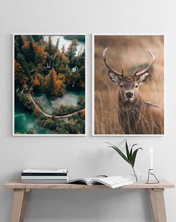 DWA PLAKATY natura jesień, black dot studio