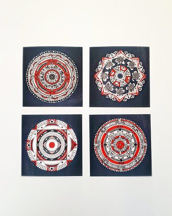 Zestaw 4 prac 15x15cm, Malgorzata Domanska
