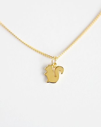 16k Gold Plated Squirrel Necklace, Le Boho Bleu