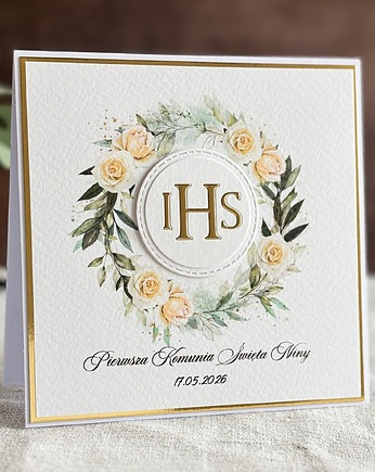 Kartka na komunię z ozdobną kopertą, 19a, Anna Art and Crafts