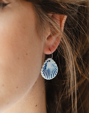 Kolczyki porcelanowe SEASHELL, rękoczyny