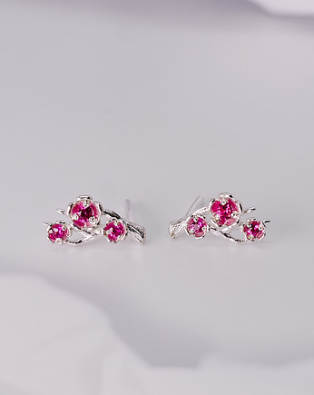 Srebrne kolczyki "Sakura", LE JEWELRY