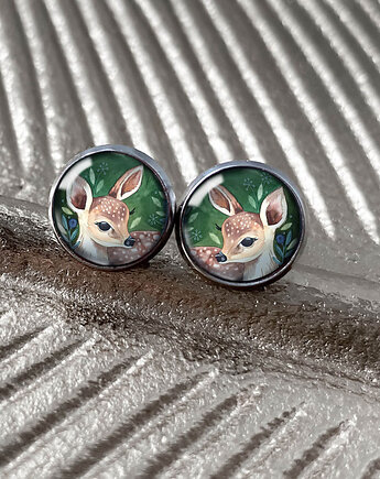 Baby Deer kolczyki wkrętki dla niej, muamua design