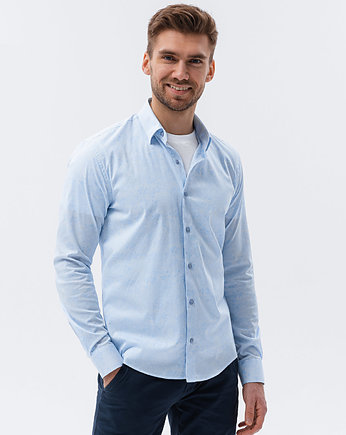 Koszula męska z długim rękawem - błękitna K609, Ombre