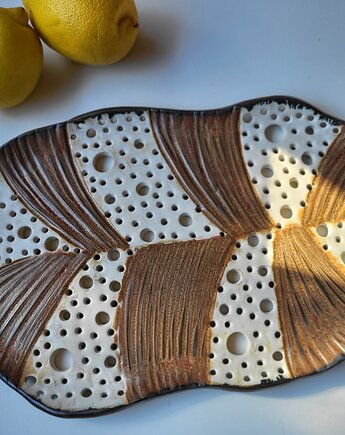 Ceramiczna patera liść, ArtByLeika