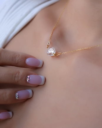 Naszyjnik sopel kryształ górski- srebro 925 pozłacane, Coccola JEWELLERY