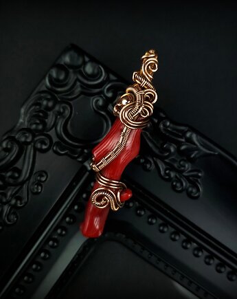 Wisiorek z  koralem, Blue Pearl Art