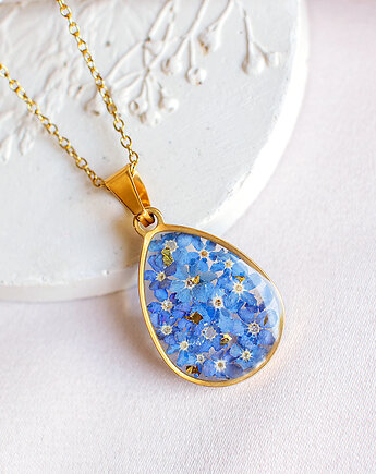 Wisiorek z niezapominajkami, nature gift