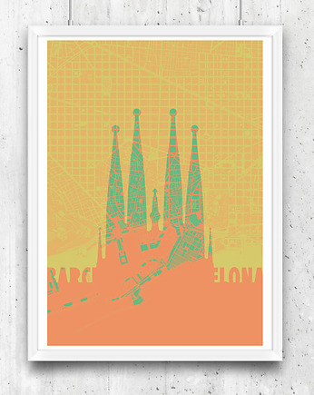 Plakat Barcelona - Sagrada Familia, minimalmill