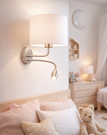 Regulowany 2-płomienny kinkiet LED do czytania w pokoju dziecięcym CAPRI KIDS, LYSNE