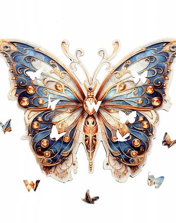 PUZZLE DREWNIANE MOTYL 140 elementów BŁYSZCZĄCY MOTYL ROZMIAR L, Wood You Do kreatywne puzzle