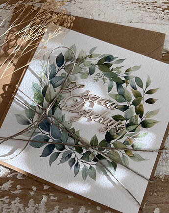 Ręcznie robiona kartka podziękowanie - podziękowania -, sorte