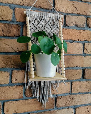 Półka wisząca drewno + makrama, Hygge Macrame