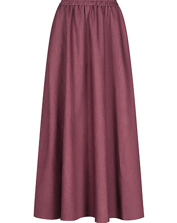 Lniana spódnica MAXI z kieszeniami - zgaszony fiolet, Linberry