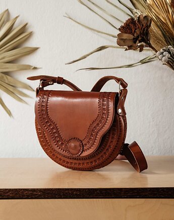 Torebka skórzana ręcznie robiona góralska Tzimol, SempreArte