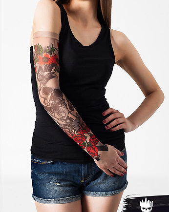 Rękawek z tatuażem Skull & Roses (unisex), dirrtytown clothing
