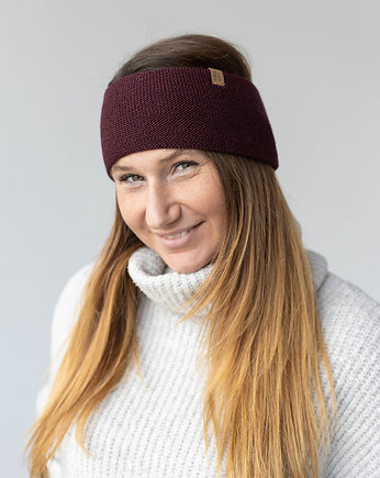 LIS - opaska 100% wełny merino - bordo, KOPYTO