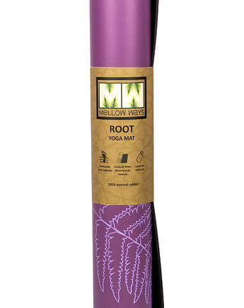 Mata do jogi antypoślizgowa ROOT 4mm Plum, PU + naturalny kauczuk, Mellow Ways