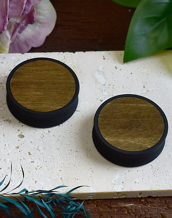 Tunele do uszu 10-100mm / wypełnienie z drewna / ciemny dąb, Spirit Of Copper