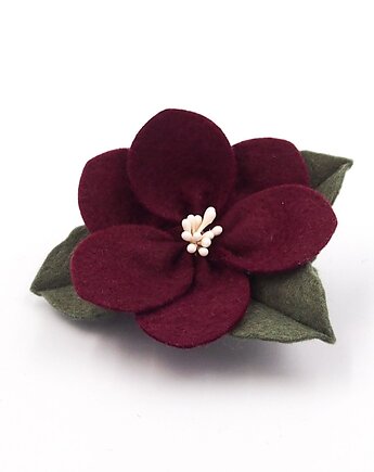 Broszka kwiat kolekcja Cloe burgund, Momilio