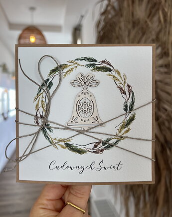 Kartka świąteczna ręcznie robiona na Boże Narodzenie Cudownych Świąt, sorte