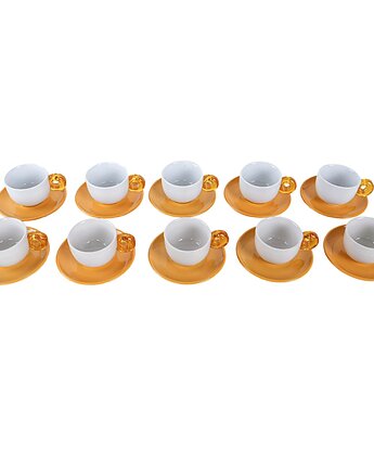 Komplet filiżanek porcelitowych, włoski design, lata 70, Włochy, Przetwory design