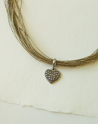 Serce Naszyjnik lniany, galeria nuit