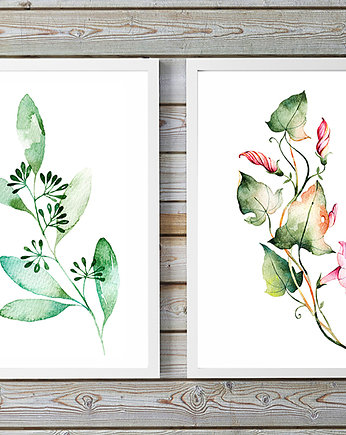 Plakat botaniczny - 2 szt. + 1 gratis, gałązka i powój, OSOBY
