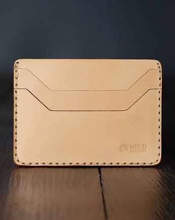 Męski portfel  skórzany na karty brązowy, OSOBY - Prezent dla dziadka