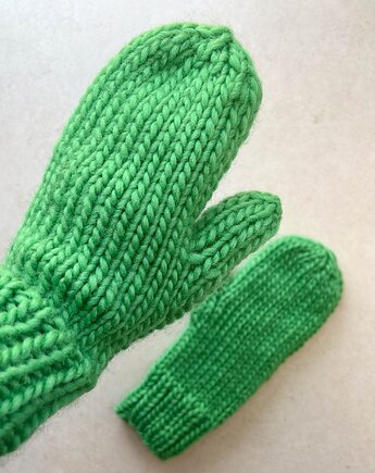 Zimowe rękawiczki z wełny peruwiańskiej Buran zielone, Made by Jaga