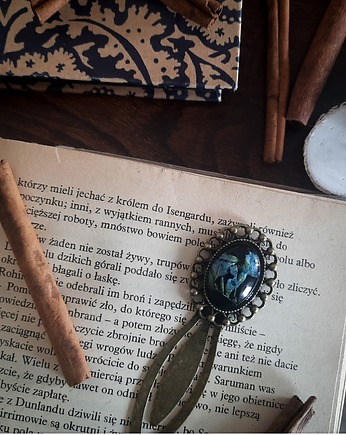 Zakładka z kwiatami, owal, Figa handmade accessories