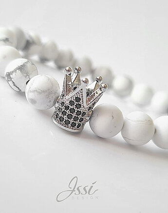 Bransoletka SILVER CROWN + czarne cyrkonie, ISSI Jewelry