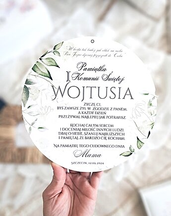 Pamiątka Komunijna ELEGANCKA ZIELEŃ, pamiątka Komunii, kartka komunijna, LOO LOO DREAM