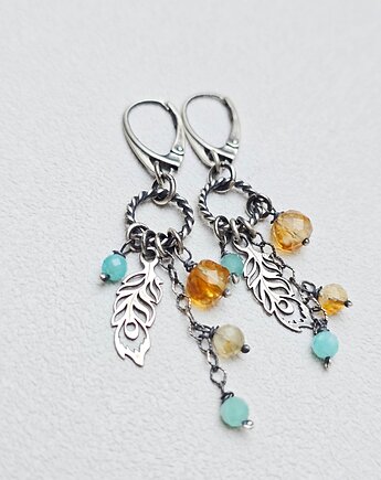 Kolczyki Srebrne  Modraszki, ILEA