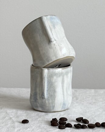 Czarka Espresso Biało-Błękitna Ceramika 120 ml, bien.ceramics