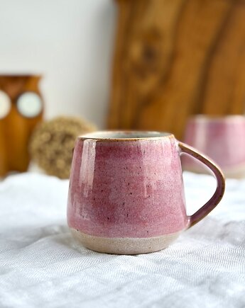 Filiżanka / kubek beczułka ręcznie robiony 320 ml  - Malinowy mus, Ceramika Tyka