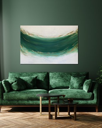 Abstrakcja  "Emerald"  80x120 cm- zielony obraz abstrakcyjny do salonu, AnnSayuri ART