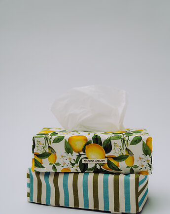 Dwustronny Pokrowiec na Chusteczniki- Lemons, NATURA ATELIER