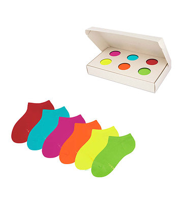 Zestaw kolorowych skarpetek stopek dla dzieci w pudełku - Colour Box, ZOOKSY