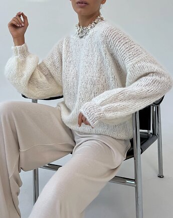 Jedwabny sweter Crafted ecru, Patchouli
